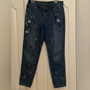 Yessica Embroidered  Women's Jeans in Blue